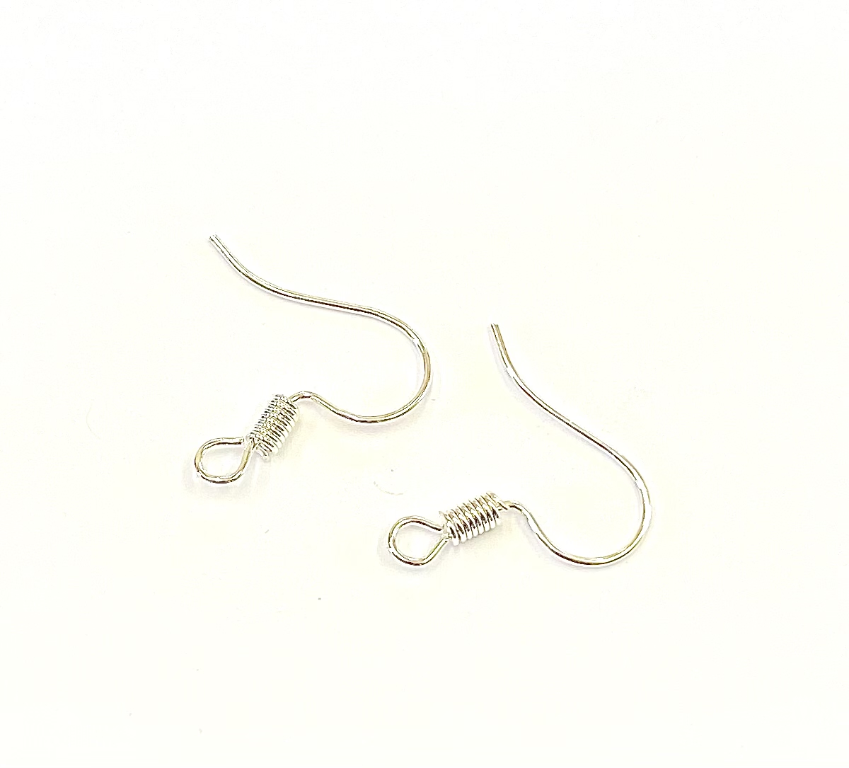 1 pair Silver Plated fish hook earring wires - Deborah Beads